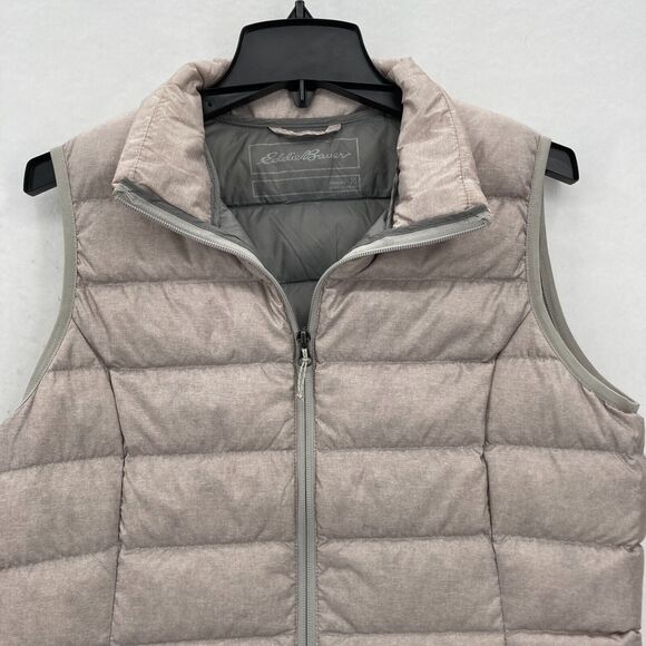 Eddie Bauer EB650 Goose Down Puffer Vest Women's Medium Beige Outdoor Travel - Picture 2 of 11